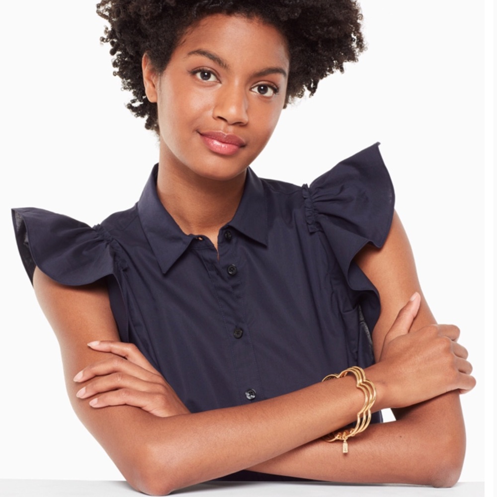 Kate Spade Scrunched Scallops Stackable Bangle Set - Picture 3 of 5